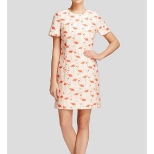 Kate Spade Women Multicolor Flamingo Print Sheath Dress Short Sleeve Size 6